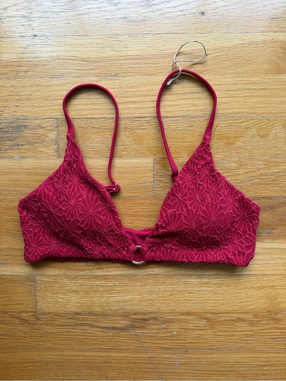 Berlook Burgundy Textured Bikini Top - Size M